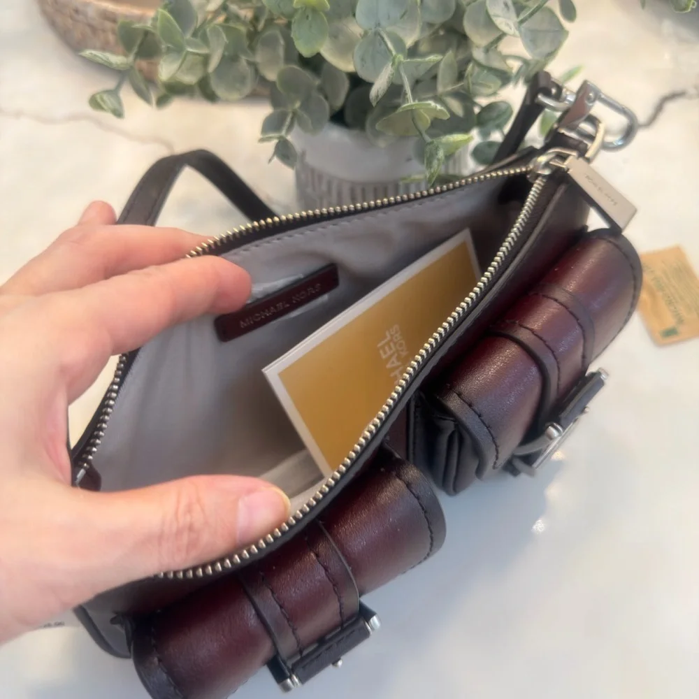 Michael Kors Burgundy Leather Women's Bag - Picture 12 of 16